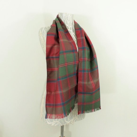 The Shepherd's Knot Accessories - New Scotland Tartan Wool Plaid Scarf Red Blue Tan MacDonald Clan